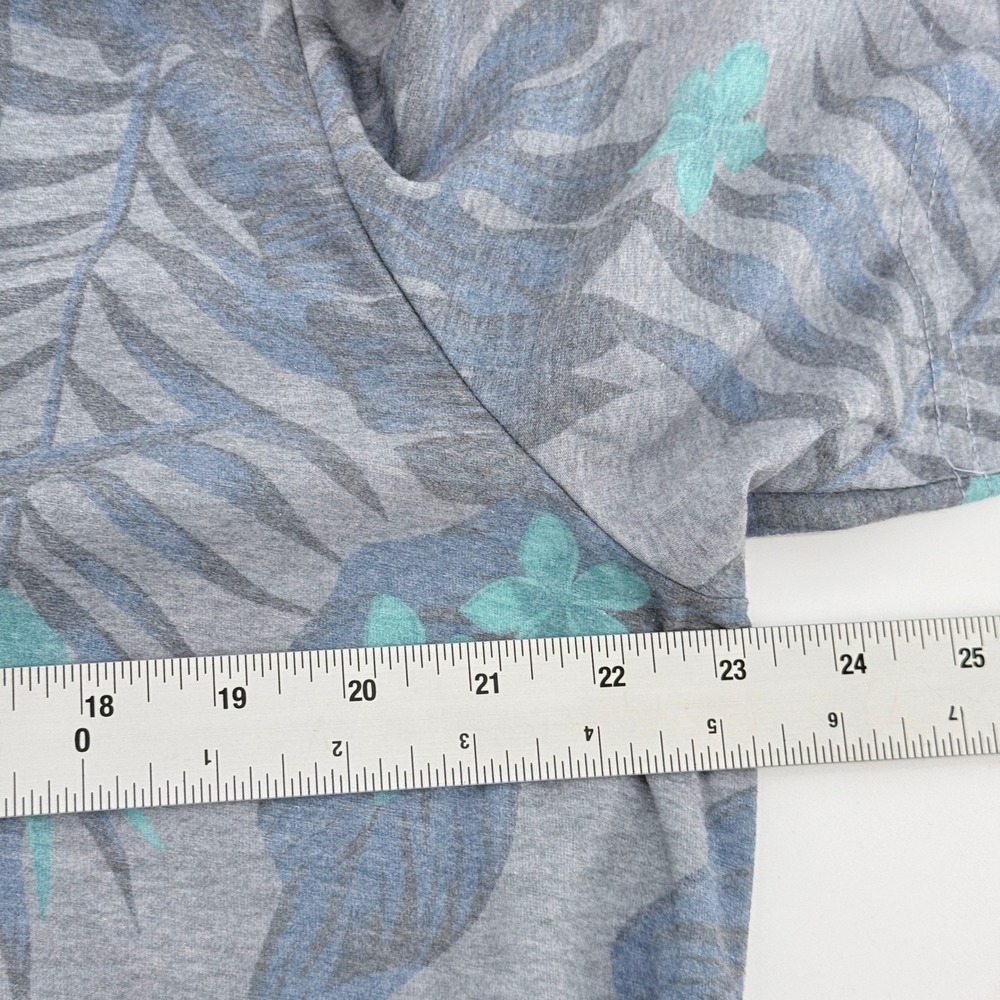 TravisMathew Polo Shirt Mens XL Grey Tropical Floral Palm Leaf Pima Cotton Blend - Picture 5 of 9